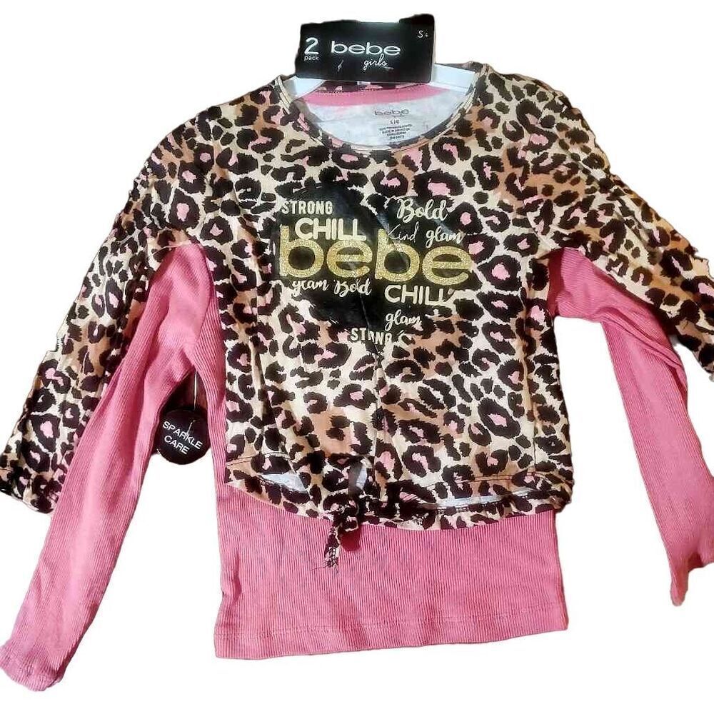 NWT SET OF TWO GIRLS BEBE TOPS